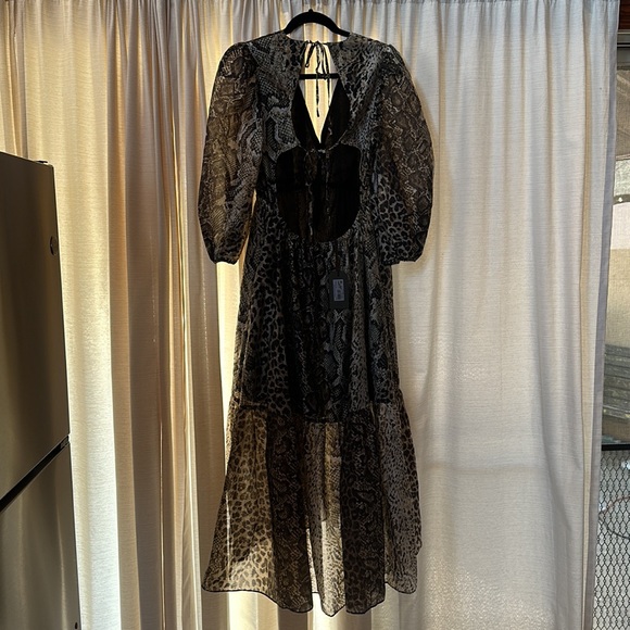 All Saints Animal Print Dress - Brown and Black - Picture 2 of 9